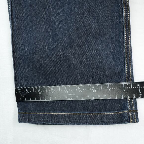 Mountain Khakis Jeans Mens 34x30 Blue Classic Fit Gusset Camo Pockets Stretch - Picture 14 of 14